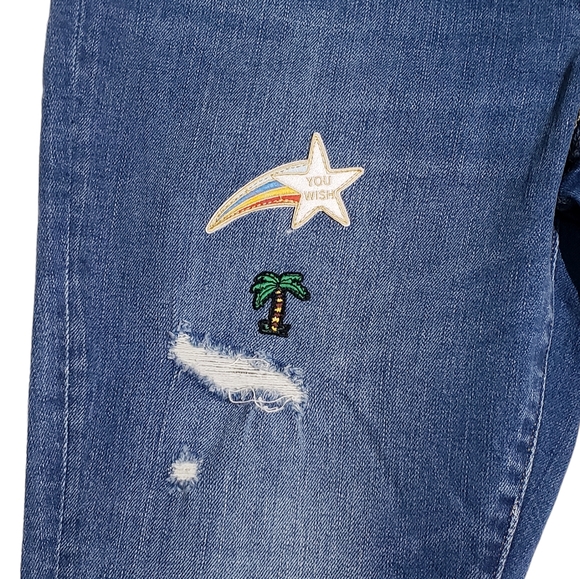 Levis 721 High Rise Skinny Womens Jeans 32x30 Pac Heights Patch Work NWT - Picture 4 of 12